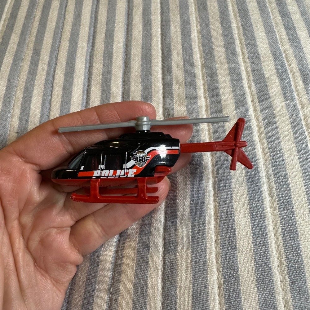 Hot Wheels Propper‎ Chopper Police Helicopter Black Red 2015 Mattel J48 Diecast